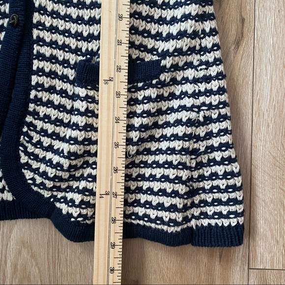 Tommy Hilfiger Womens Navy Blue Preppy Coastal Crochet Knit Cardigan Size Medium - Picture 5 of 8